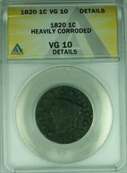 1820 Coronet Head Large Cent  ANACS  Details Heavily Corroded (41)