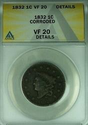 1832 Coronet Head Large Cent  ANACS  Details Corroded  (41)