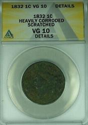 1832 Coronet Head Large Cent  ANACS  Dets Heavily Corroded-Scratched  (41)