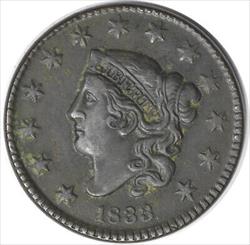 1833 Large Cent VF Uncertified #216
