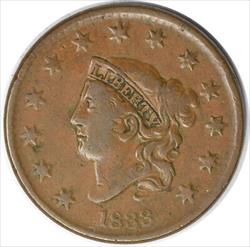 1833 Large Cent VF Uncertified #217