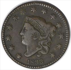 1833 Large Cent VF Uncertified #218