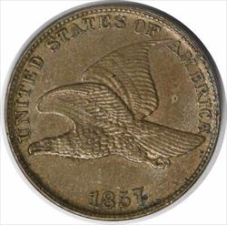 1857 Flying Eagle Cent AU Slider Uncertified #344