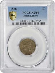 1858 Flying Eagle Cent Small Letters  PCGS