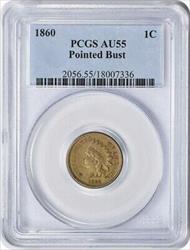1860 Indian Cent Pointed Bust  PCGS