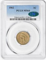1862 Indian Cent  PCGS (CAC)