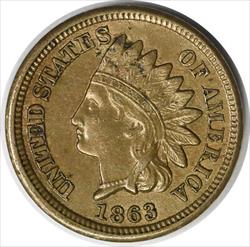 1863 Indian Cent AU Slider Uncertified #918