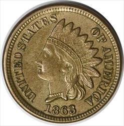 1863 Indian Cent AU Slider Uncertified #920