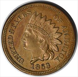 1863 Indian Cent Choice BU Uncertified #232