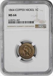 1864 Indian Cent Copper Nickel  NGC