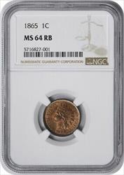 1865 Indian Cent Fancy 5 RB NGC