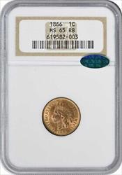 1866 Indian Cent RB NGC (CAC)