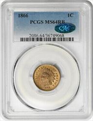 1866 Indian Cent RB PCGS (CAC)