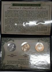 First Year of Issue-America's Smallest Dollar Coin Set BU in Info Folder