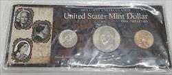 US Mint 3 Piece Dollar BU Coin Set in Info Card
