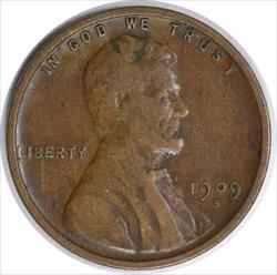 1909-S Lincoln Cent VF Uncertified #1261