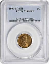 1909-S VDB Lincoln Cent RB PCGS