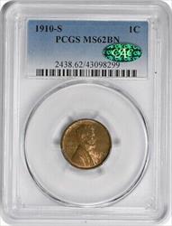1910-S Lincoln Cent BN PCGS (CAC)