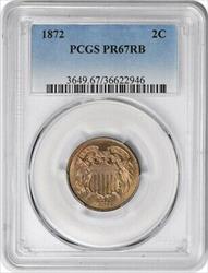 1872 Two Cent Piece RB PCGS