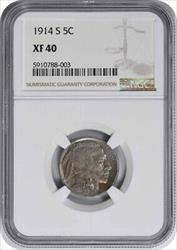 1914-S Buffalo Nickel (S/S RPM 1) XF40 NGC