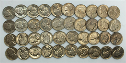 1954-P Jefferson Nickels 40-Coin Roll- Uncirculated lot set Philadelphia - LE245