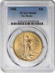 1908 $20  St. Gaudens No Motto PCGS