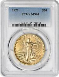 1922 $20  St. Gaudens PCGS