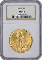 1927 $20  St. Gaudens NGC