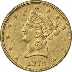 1879 $10  Liberty Head AU Slider Uncertified #229