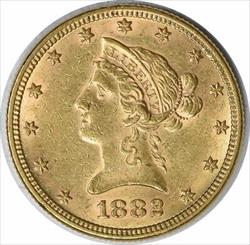 1882 $10  Liberty Head AU Slider Uncertified #256
