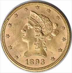 1893 $10  Liberty Head Choice BU Uncertified #935