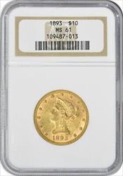 1893 $10  Liberty Head NGC