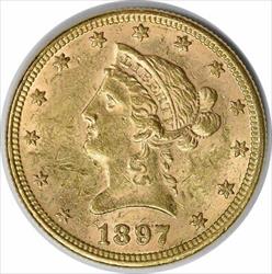 1897 $10  Liberty Head AU Slider Uncertified #335