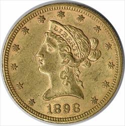 1898 $10  Liberty Head AU Slider Uncertified #340