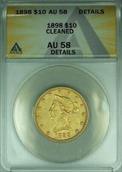 1898 US Liberty Head Eagle $10   ANACS Details Cleaned