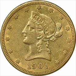 1901 S $10  Liberty Head AU Uncertified #939