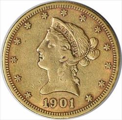 1901 S $10  Liberty Head EF Uncertified #958