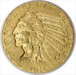 1914 $5  Indian AU Uncertified #152