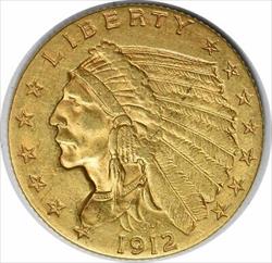 1912 $2.50  Indian AU Slider Uncertified #252