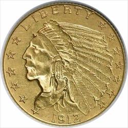 1912 $2.50  Indian AU Uncertified #241