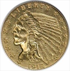 1912 $2.50  Indian AU Uncertified #243