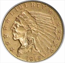 1915 $2.50  Indian AU Slider Uncertified #1011
