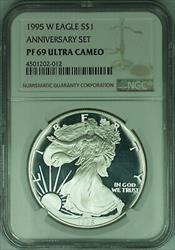 1995 W Proof American  Eagle ASE NGC Ultra Cameo Anniversary Set