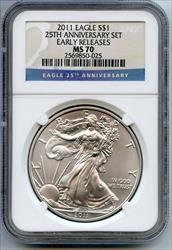 2011 American Eagle 1 oz   NGC Early Releases 25th Ann  CC60