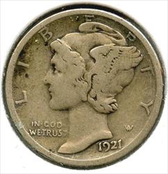 1921 D Mercury  Dime  Denver Mint  CC01