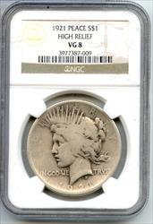 1921 Peace   High Relief NGC Certified  CA413