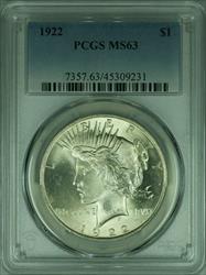 1922 Peace   $1  PCGS Looks Under graded (40A)
