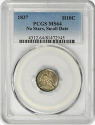 1837 Liberty Seated  Half Dime No Stars Small Date PCGS
