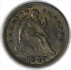 1847 Liberty Seated  Half Dime AU Uncertified #215