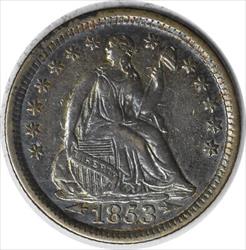 1853 Liberty Seated  Half Dime Arrows AU Uncertified #1124